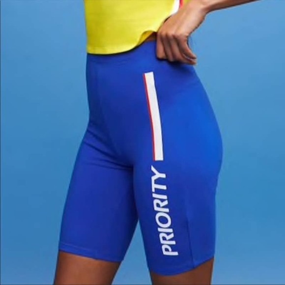 USPS X Forever 21 Blue Postal Priority Mail Biker Shorts Size 1X - Picture 9 of 11